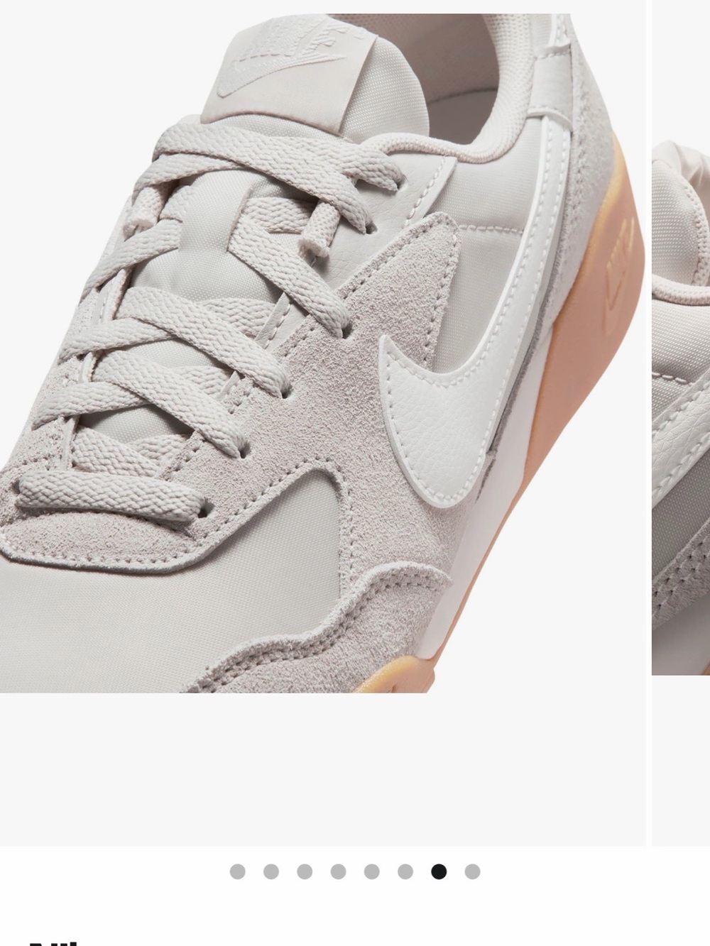 Nike Women’s Light Pink Suede & Textile Sneaker with Gum Sole - Picture 3 of 3